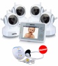 Видеоняня Switel BCF990 Quadro (8,89 см, поворотная камера, 4 детских блока)